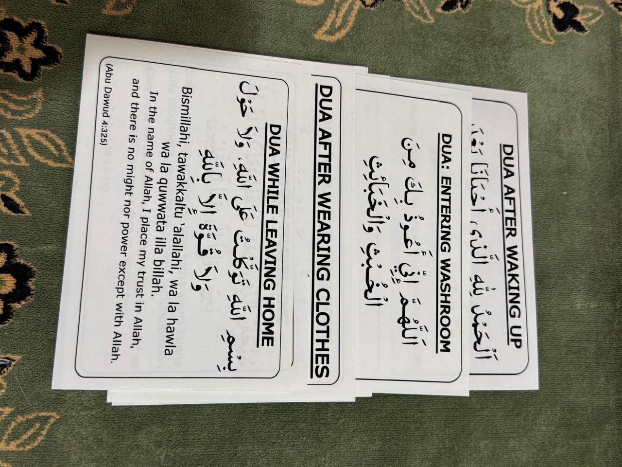 FIQHI Daily Dua Stickers - ENGLISH (12pc in a Set)
